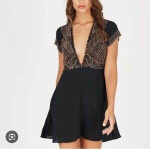 Cleobella Babydoll Dress with heavy beading and eyelid trim Size XS